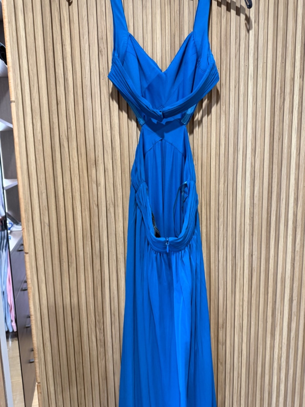 BCBG Max Azria Blue Cutout Back Maxi Dress XS Formal Evening Gown - Picture 5 of 6